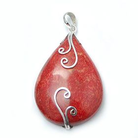 red coral pendant